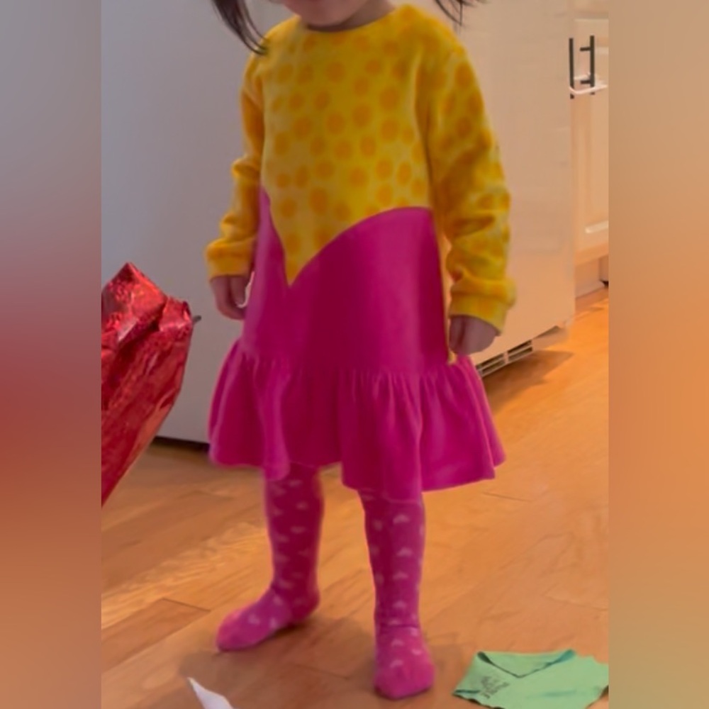 Agatha Ruiz de la Prada - Yellow and Pink Polka Dot Dress (24 mos)